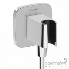 Шланговое подключение с держателем для ручного душа Hansgrohe FixFit Q 26887000 хром Миколаїв