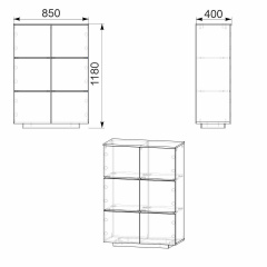 Комод Тумба 2 Компанит МГ 5 85х40х118 см орех Краматорск