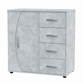 Комод для вещей Компанит 4 1 1 87,7х44,8х91,3 см Бетон