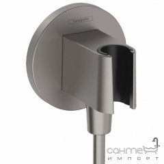 Шланговое подключение с держателем для ручного душа Hansgrohe FixFit S 26888340 черный хром браш Київ