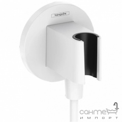 Шланговое подключение с держателем для ручного душа Hansgrohe FixFit S 26888700 матовый белый Львів