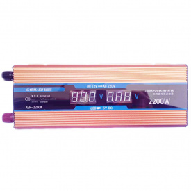 Инвертор напряжения Carmaer Power Inverter 027 c 12V на 220V 2200W модифицированная синусоида Gold (11069-hbr)