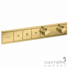 Смеситель-термостат скрытого монтажа для душа на 3 потребителя Hansgrohe RainSelect 15381990 золото