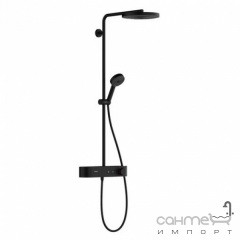 Душевая стойка со смесителем-термостатом Hansgrohe Pulsify Showerpipe 260 1jet 400 EcoSmart 24221670 матовая черная Ірпінь