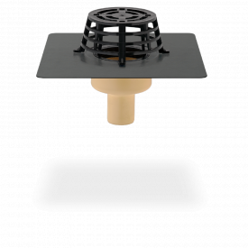 Балконна / Терасна воронка з поліуретану SitaCompact вертикальна з ПВХ фартухом (діаметр 75 мм)