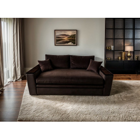 Диван прямой Tobi Sho Kubus-160 раскладной мягкий велюр Mars Коричнево-серый/04, 2000х800х1000 мм