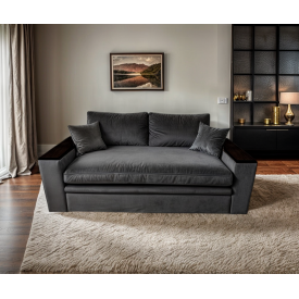 Диван прямой Tobi Sho Kubus-160 раскладной мягкий велюр Mars Графит/15, 2000х800х1000 мм