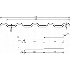 Металлочерепица "Элегант" Тайл 1200х350х28 Тернопіль