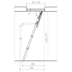 Лестница чердачная Факро (FAKRO) LWS-280 Smart 60х94 Изюм