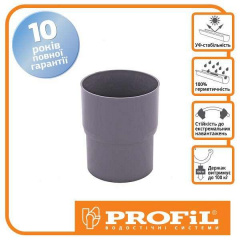 Соединитель трубы Profil 90 графитовый Рівне