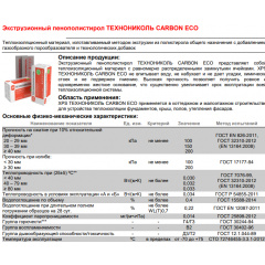 Экструдированный пенополистирол XPS CARBON ECO 1180х580х50 (0,27376 м3/8 плит) Володарськ-Волинський