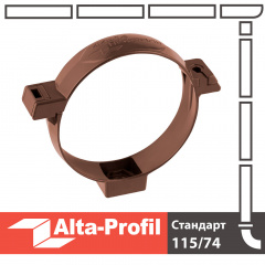 Хомут трубы Альта-Профиль Стандарт 74 мм коричневый Ворожба