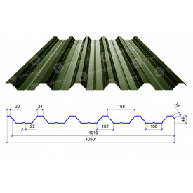 Сталекс Профнастил ПН-44 0,50 PEMA RAL 6020 Германия