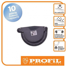 Заглушка желоба Profil правая Р 130 графитовая