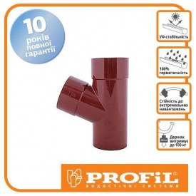 Тройник Profil 100/100/67 130 красный