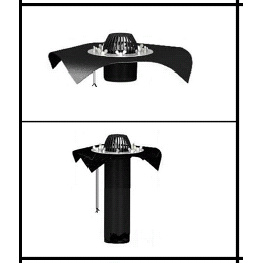 Воронка Кровельная SGT 110/600мм с нержавеющим фланцем, с ПВХ фартуком, с термокабелем