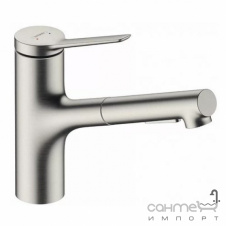 Смеситель для кухни с вытяжным изливом Hansgrohe Zesis M33 KM 150 2j sBox 74821800 нержавеющая сталь