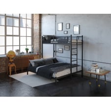Двоярусне ліжко тримісне Фулхем 80х190-140х190 см металеве