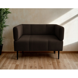 Кресло с подлокотниками Tobi Sho Бенно-1 офисное с конусной ногой 1000х720х750 велюр Emilia 27 CHOCOLATE