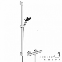 Смеситель-термостат с душевым гарнитуром Hansgrohe Pulsify Select S EcoSmart 90 Ecostat Fine 24261000 хром Київ