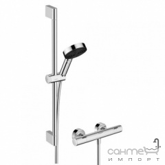 Смеситель-термостат с душевым гарнитуром Hansgrohe Pulsify Select S EcoSmart 65 Ecostat Fine 24262000 хром Полтава