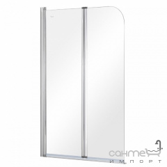 Шторна на ванну Besco Prime-2S 900x1400 хром/прозрачное стекло Житомир