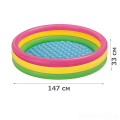 Детский надувной бассейн Intex 57422-1 Цвета заката 147 х 33 см с шариками 10 шт Київ