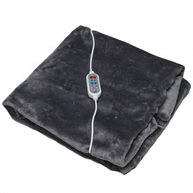 Плед Lesko 100*65 Gray шаль одеяло с подогревом usb от повербанка