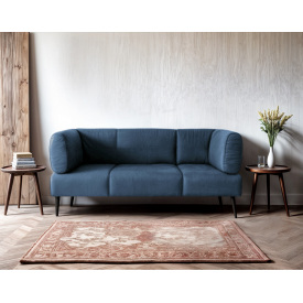 Диван із підлокітниками Tobi Sho Бенно-1 офісний з конусною ногою 1400х720х750 велюр Emilia 86 OCEAN