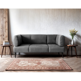 Диван с подлокотниками Tobi Sho Бенно-1 офисный с конусной ногой 1500х720х750 велюр Emilia 91 SILVER