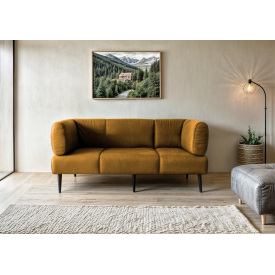 Диван з підлокітниками Tobi Sho Бенно-1 офісний з конусною ногою 2000х720х750 велюр Emilia 48 GOLD