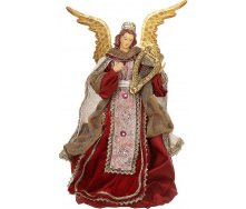 Статуэтка Christmas Angel Red с арфой 26х19х41 см BonaDi Разноцветный DP231185