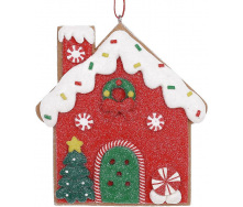 Елочные игрушки набор BonaDi Gingerbread house 10х11х1.5 см Разноцветный 12 шт DP232252