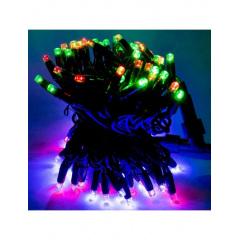 Светодиодная гирлянда нить уличная Led (2089) на 80 Bicolor светодиодов электрическая 1 режим 8 м на зеленом проводе Разноцветный Южноукраїнськ