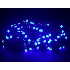Светодиодная гирлянда Led на 100 больших матовых диодов электрическая с контроллером синяя Михайловка