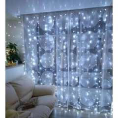 Гирлянда штора FMA Водопад 3х2 м 400 LED Белый (1312876123) Костопіль