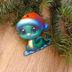 Деревянная эко-игрушка с крючками на елку Luxyart Змея (DN-735) Нововолынск