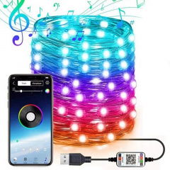 Светодиодная гирлянда Meiq-IT 100 LED RGB 10 м USB Bluetooth управление с телефона Братське