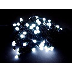 Светодиодная гирлянда Led на 100 больших матовых диодов электрическая с контроллером белая Южноукраинск