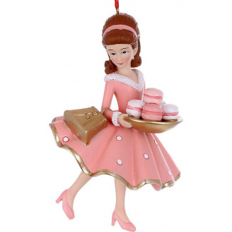 Елочная игрушка BonaDi Girl with macarons 10х15 см Разноцветный DP232142