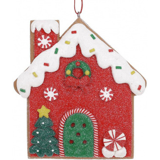 Елочные игрушки набор BonaDi Gingerbread house 10х11х1.5 см Разноцветный 12 шт DP232252