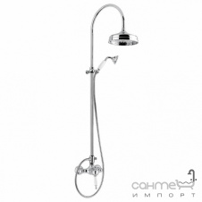 Душевая система с верхним и ручным душем Bugnatese Oxford OXCR6336C ceramic хром/ручки белая керамика