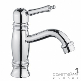 Смеситель для раковины маленький Bugnatese Oxford OXBR6328 bianco бронза/ручка белый пластик