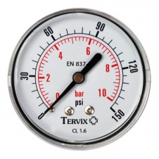 Манометр аксіальний Tervix Pro Line 50 0-10 бар 1/4 (355513)