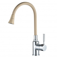 Змішувач для кухні Globus Lux Lazer GLLR-0203SA-K15, бежевий/хром