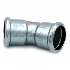 Коліно сталеве RM SteelPres 381/450 Ø15 45° ВВ оцинковане (опалення)