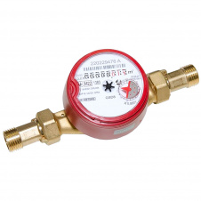 Лічильник води B Meters зі штуцерами GSD8-I R 100 Ø3/4" ГВ 30°С-90°С L=130 мм Qn= 4 м³/г