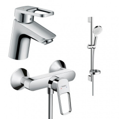 Набір змішувачів Hansgrohe Logis Loop для душу та умивальника 70 (71150000+71247000+26553400) Сарны