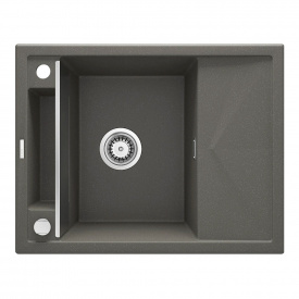 Мийка кухонна Deante Magnetic, граніт, з крилом, врізна, антрацит (ZRM_T11A)