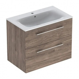 Тумба підвісна з раковиною Geberit Selnova Square коричневий (501.210.00.1_500.995.00.1)